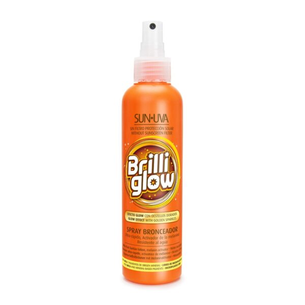 SUN UVA BRILLI GLOW, Activador de Melanina con destellos dorados
